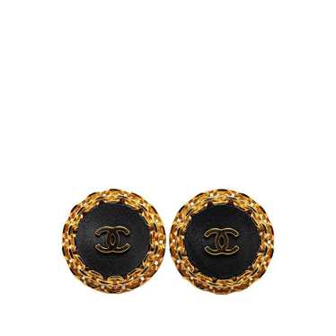 Chanel Chanel Chanel Coco Mark Chain Round Earrin… - image 1