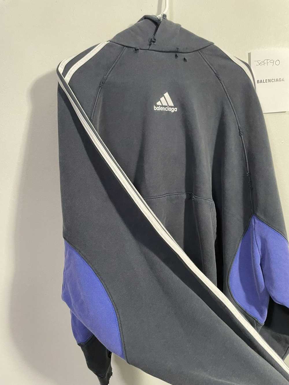 Balenciaga Balenciaga x Adidas Distressed Hoodie - image 3