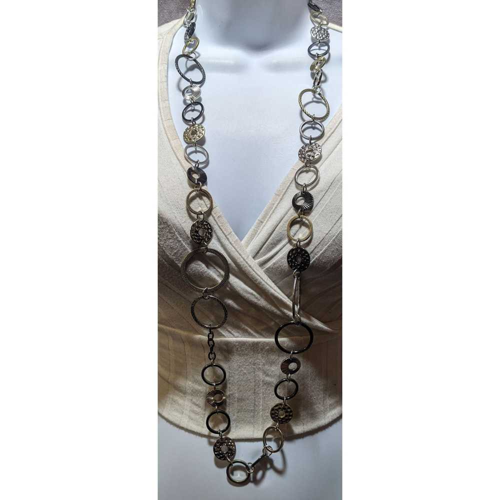 Other Lia Sophia Metallic Ring And Disc Necklace - image 2