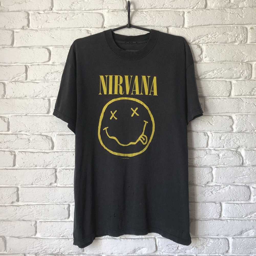 Band Tees × Nirvana × Vintage Nirvana 1992 Smile … - image 1