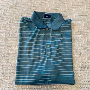 Nike Nike Golf teal striped short sleeve polo - image 1