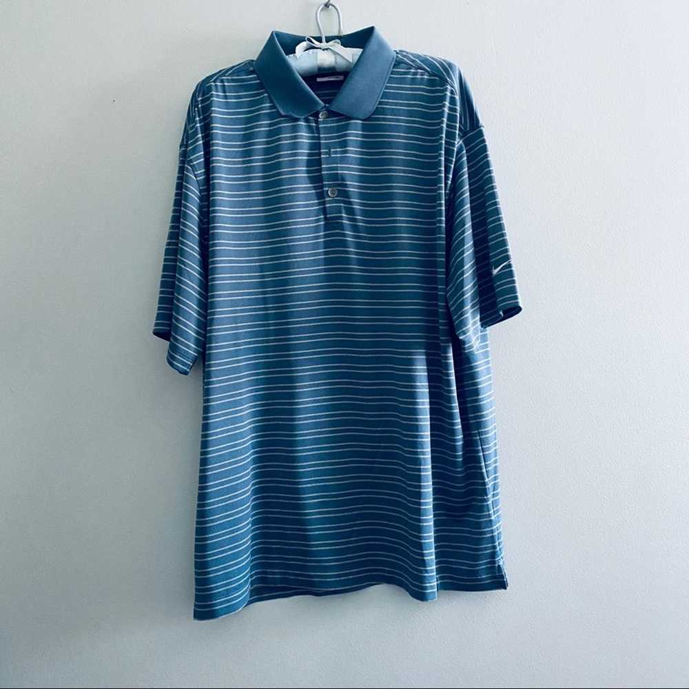 Nike Nike Golf teal striped short sleeve polo - image 2