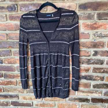 Magaschoni cable knit metallic cardigan shops size XS