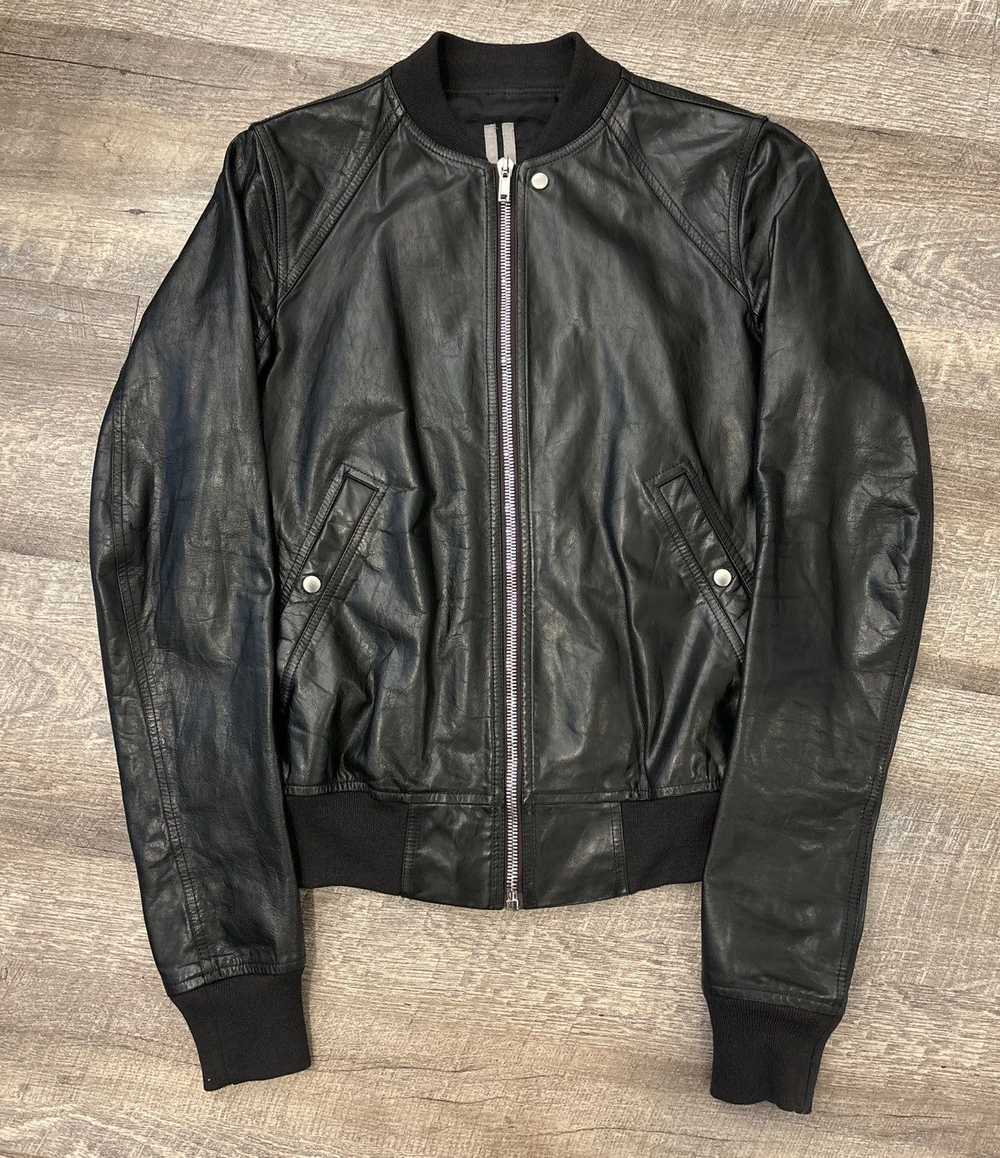 Rick Owens Rick Owens Leather Bomber Jacket Perfo… - image 1