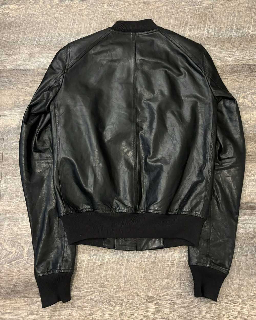 Rick Owens Rick Owens Leather Bomber Jacket Perfo… - image 2