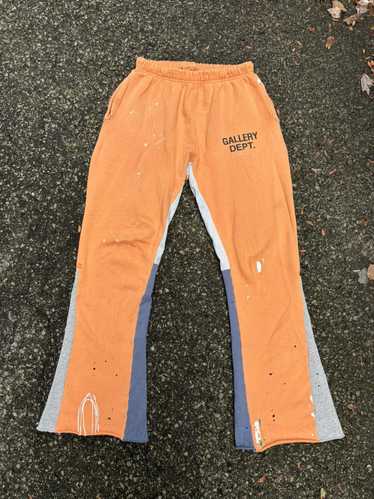 Gallery Dept. Orange Logo Flare Sweatpants Large