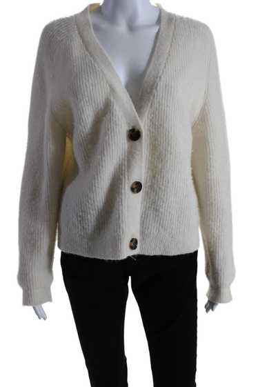 Ganni Womens Alpaca Long Sleeves Button Down Cardi