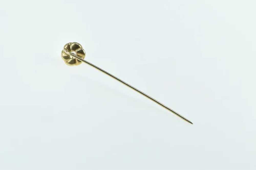 14K Diamond Inset Twist Spiral Vintage Stick Pin … - image 2