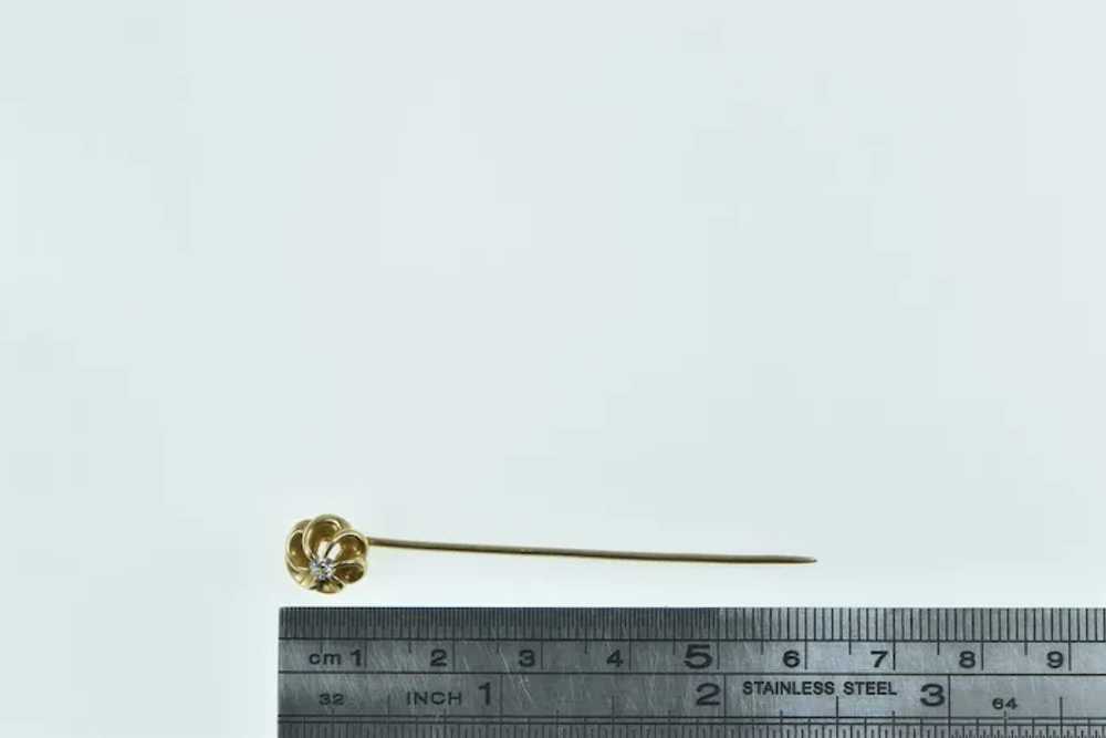 14K Diamond Inset Twist Spiral Vintage Stick Pin … - image 4