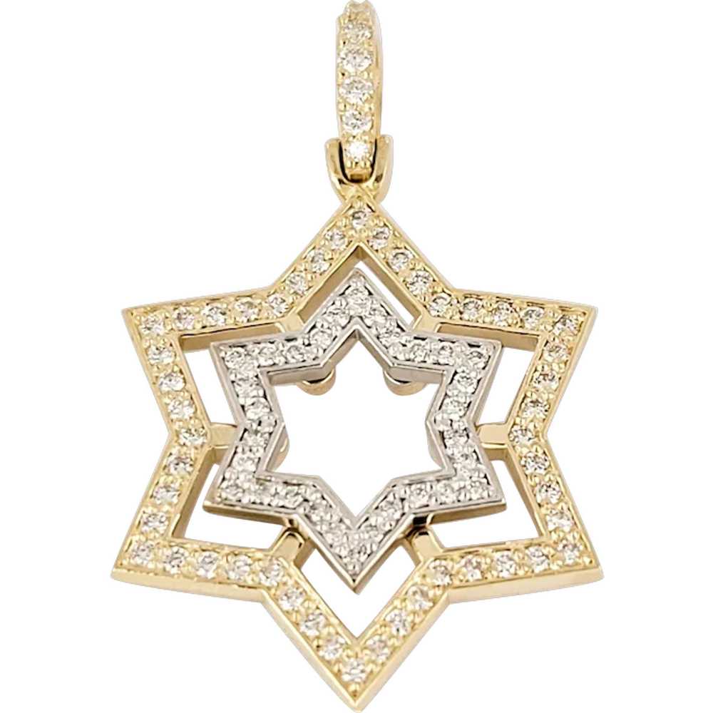 Star of David Two-Tone Pendant with Diamonds - image 1