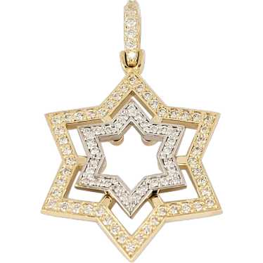 Star of David Two-Tone Pendant with Diamonds - image 1