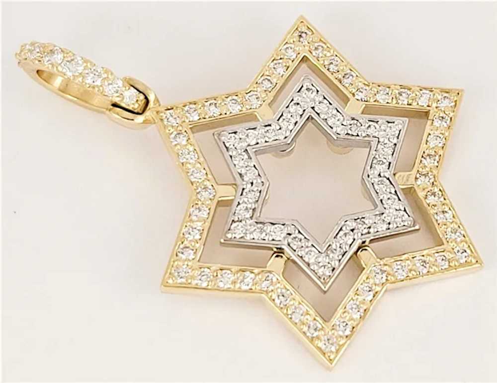 Star of David Two-Tone Pendant with Diamonds - image 2