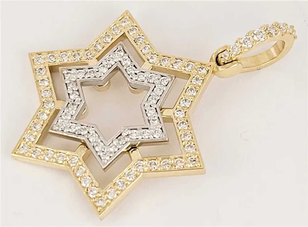 Star of David Two-Tone Pendant with Diamonds - image 3