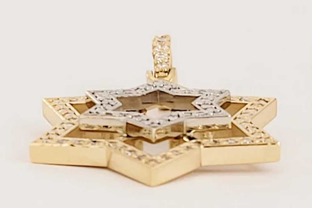 Star of David Two-Tone Pendant with Diamonds - image 4