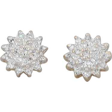 14k Yellow Gold Diamond Cluster Stud Earrings14k Y