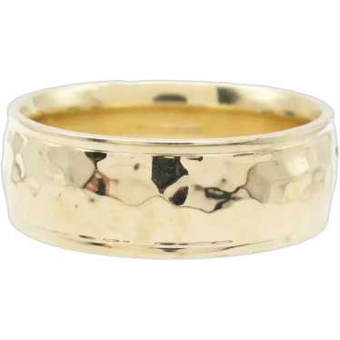 Hammered Men’s Comfort Fit Band Ring 14K Yellow G… - image 1