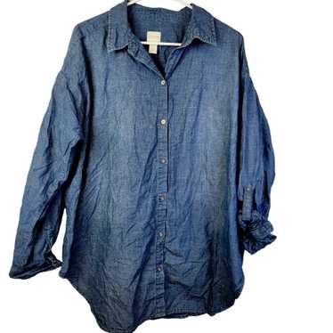 Chicos Chico's Chambray Denim Shirt Women 3 Plus 1