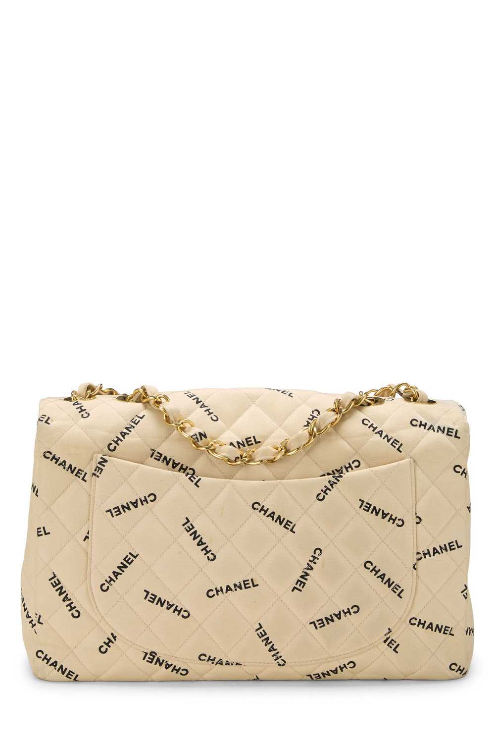 Beige Logo Canvas Half Flap Maxi - image 4