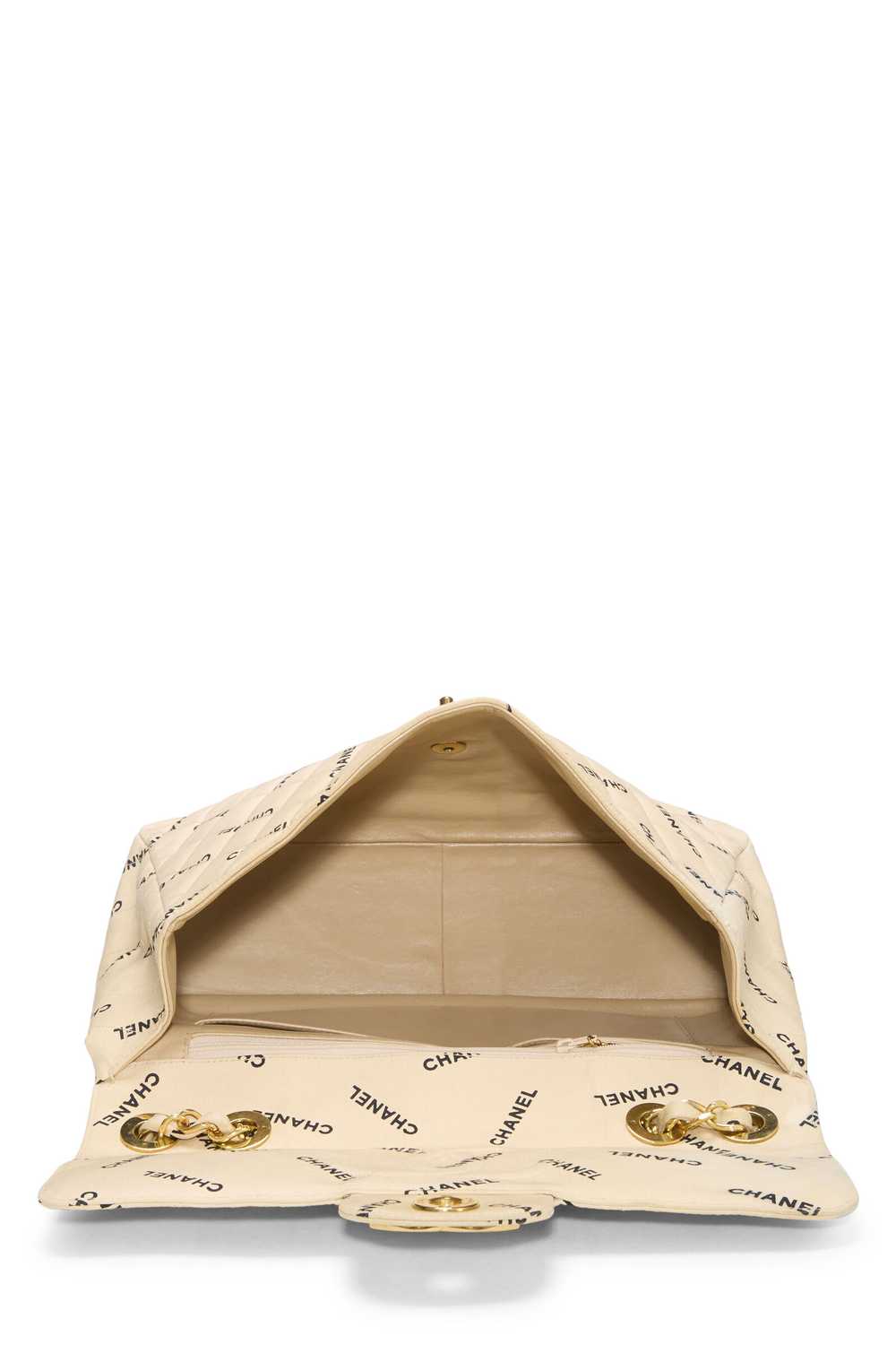 Beige Logo Canvas Half Flap Maxi - image 6