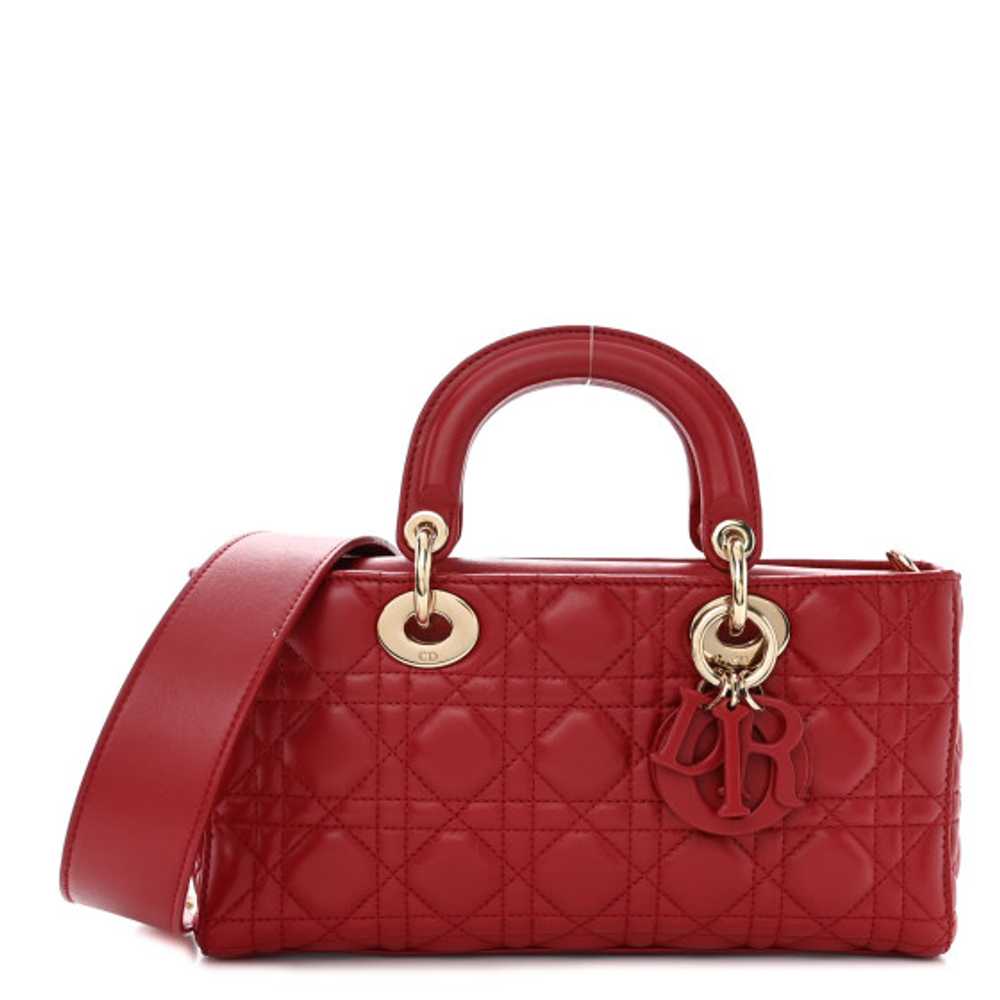 CHRISTIAN DIOR Lambskin Cannage Medium Lady D-Joy… - image 1