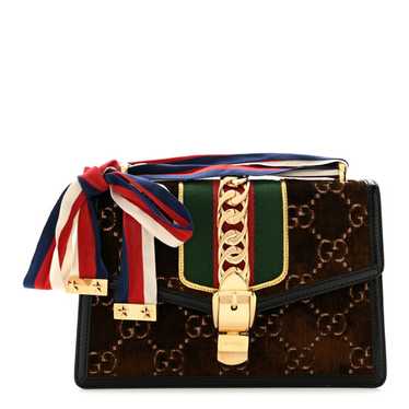 GUCCI Velvet GG Monogram Web Small Sylvie Shoulde… - image 1