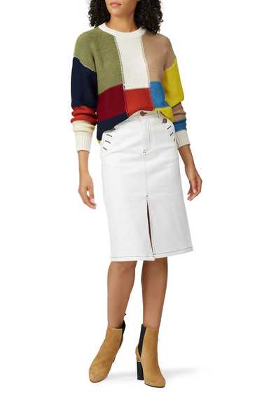 See by Chloé White Denim Skirt