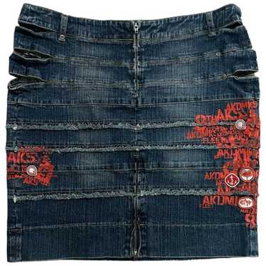 Akademiks Akdmks Y2K Sexy Patch Painted Denim Cut… - image 1