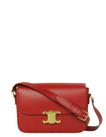 Celine Red Shiny Calfskin Classique Triomphe Bag