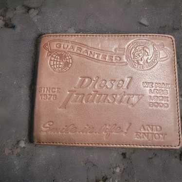 小物 DIESEL vintage leather wallet Men's Leather zip wallet with embossed logo | Diesel