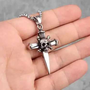 Jewelry × Skulls × Streetwear Gothic Skull Cross … - image 1