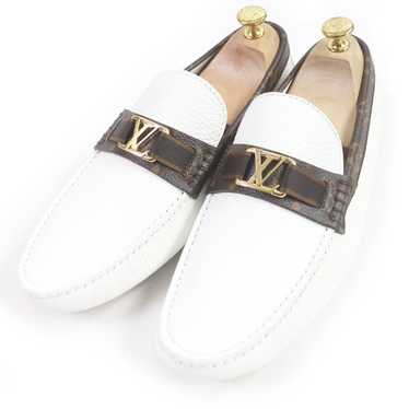 LOUIS VUITTON loafers leather white LV Hockenheim… - image 1