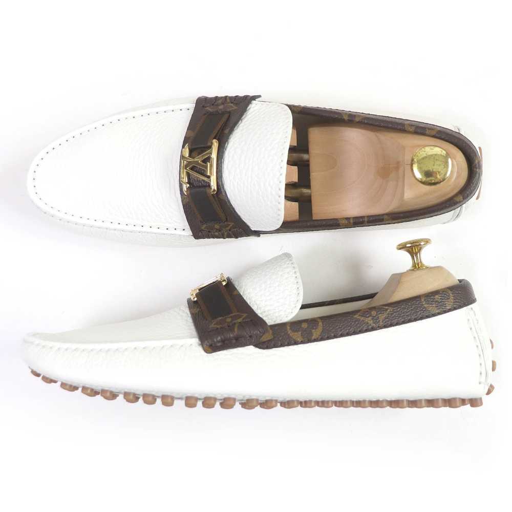 LOUIS VUITTON loafers leather white LV Hockenheim… - image 4