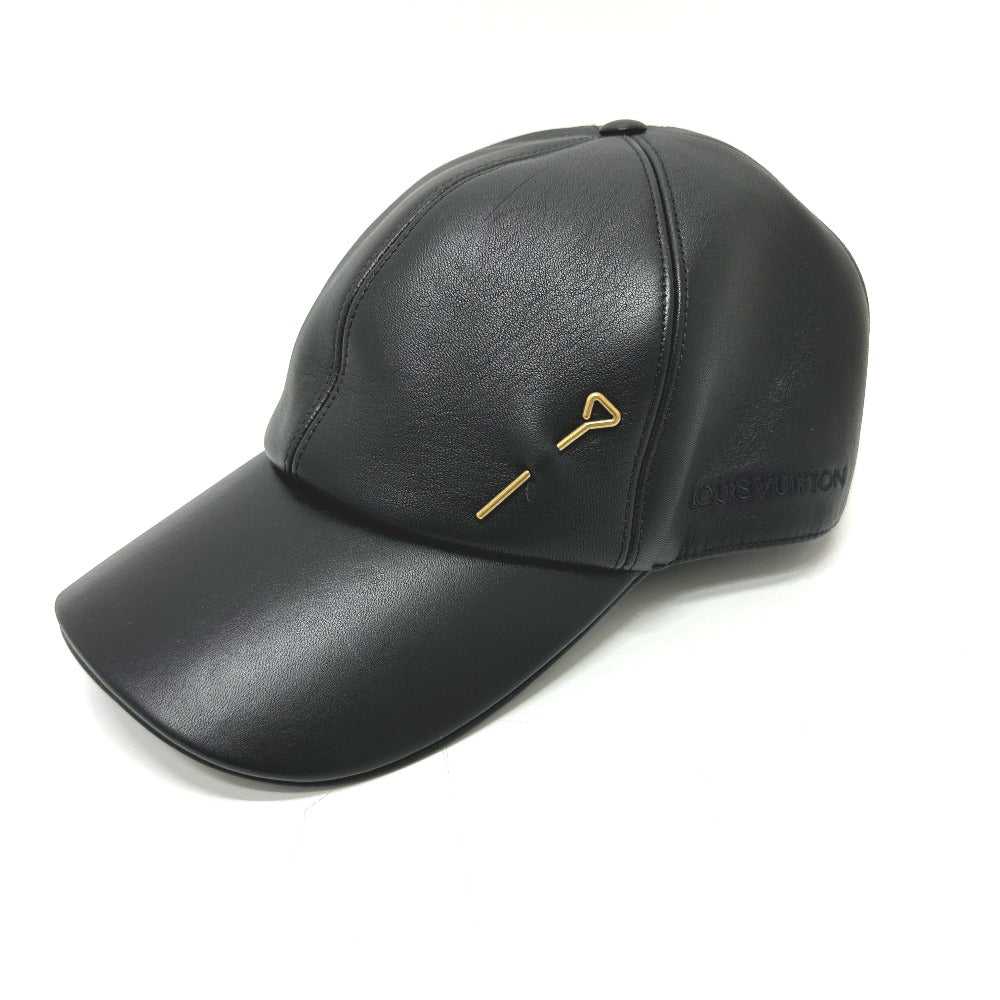 LOUIS VUITTON cap M76252 leather black Newsboy ca… - image 1