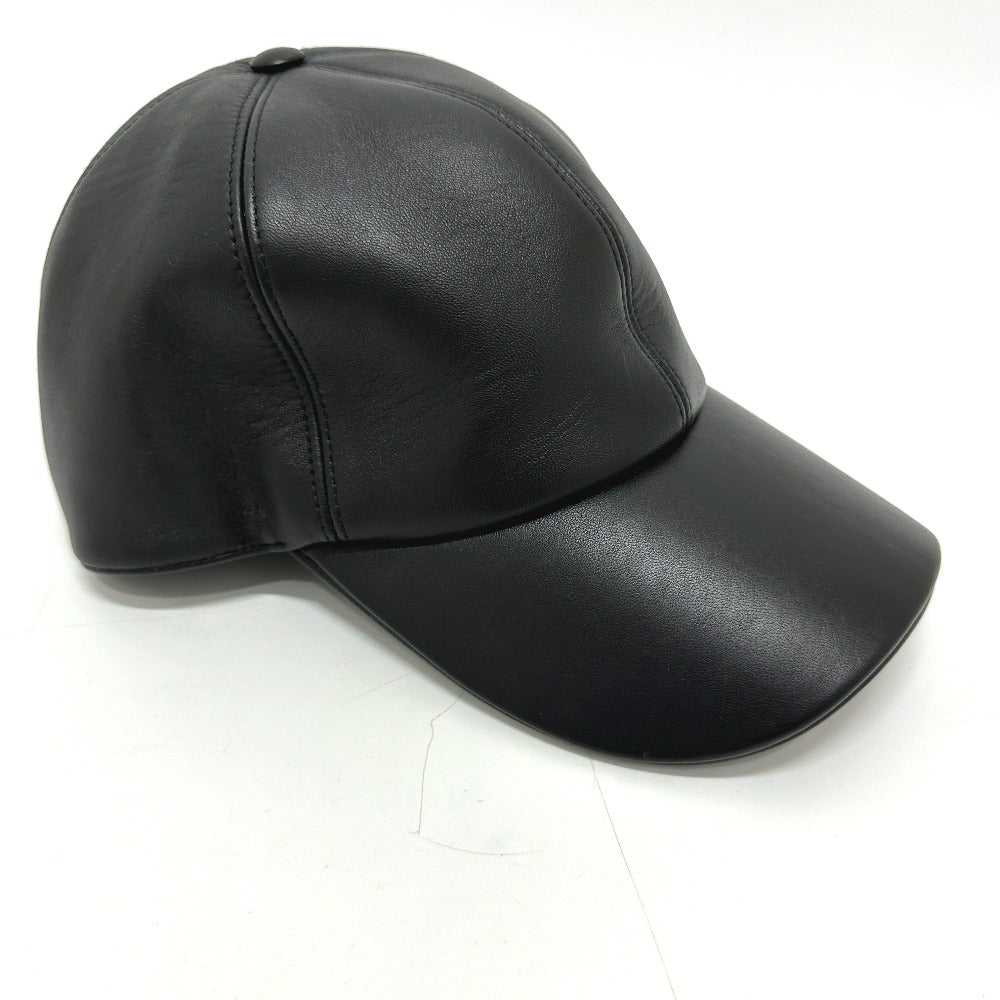 LOUIS VUITTON cap M76252 leather black Newsboy ca… - image 2