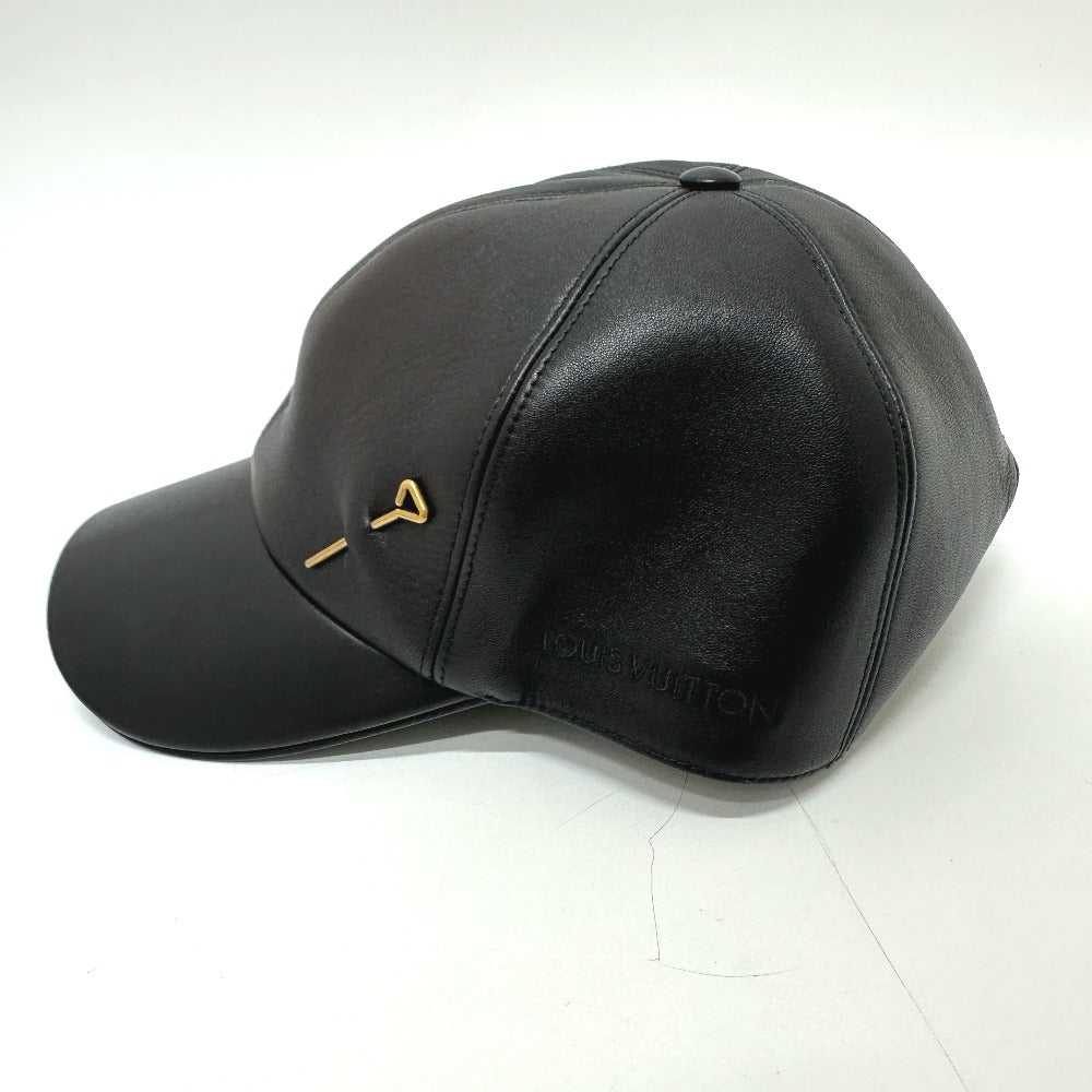 LOUIS VUITTON cap M76252 leather black Newsboy ca… - image 5