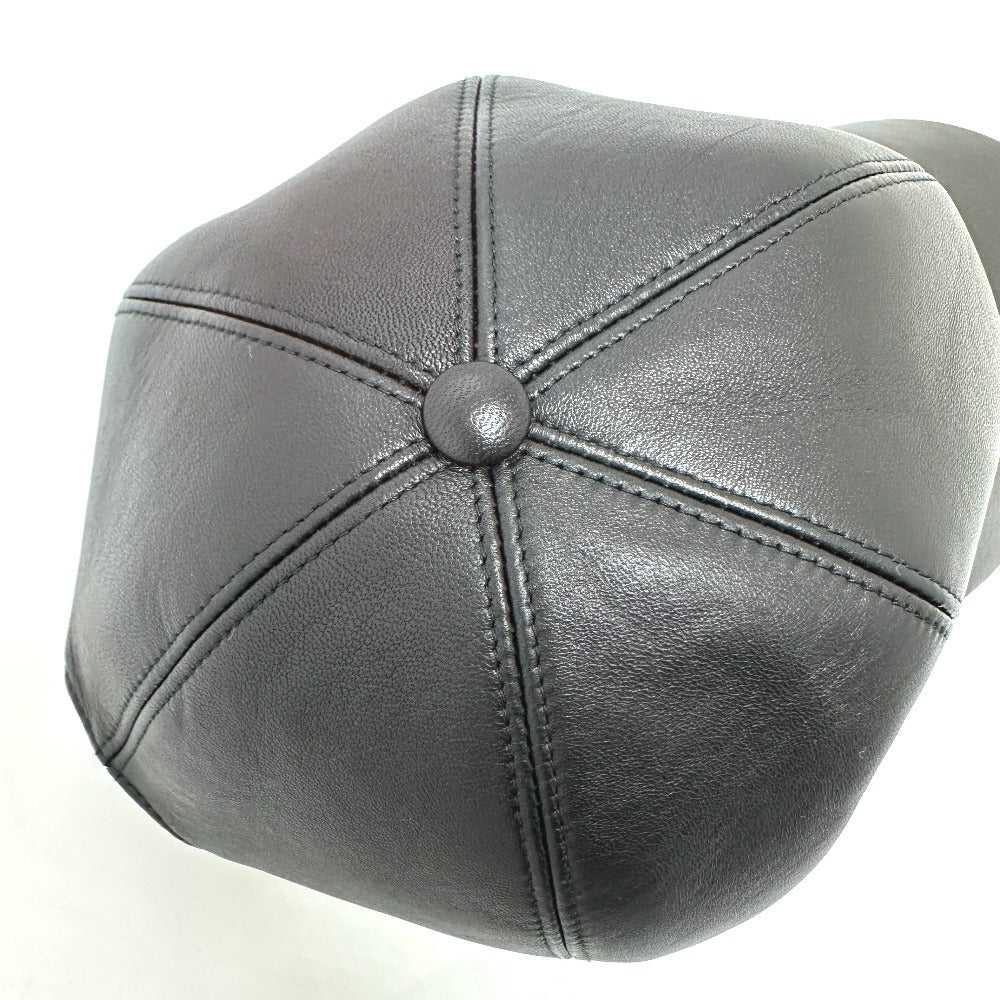 LOUIS VUITTON cap M76252 leather black Newsboy ca… - image 8