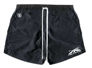 HELLSTAR Logo Waxed Nylon Shorts Black - image 1