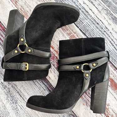 Ugg UGG Black Leather and Suede Heeled Harness Boo