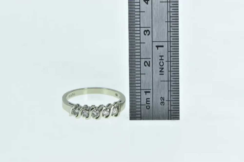 14K Five Stone Vintage Diamond Wedding Band Ring … - image 4