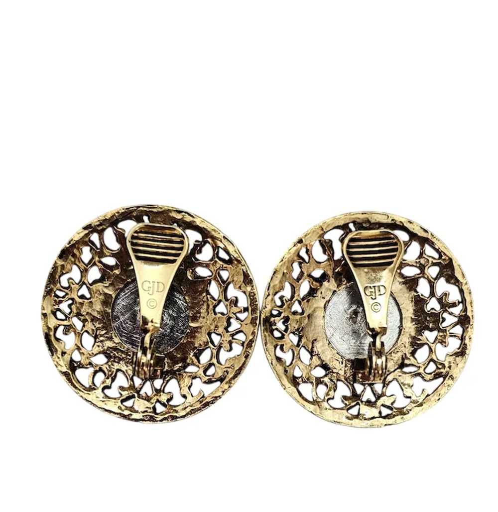 GJD Ginnie Johansen Designs Gold Tone Coin Clip O… - image 5