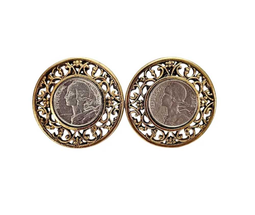 GJD Ginnie Johansen Designs Gold Tone Coin Clip O… - image 9