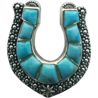 Sterling Silver Turquoise Horseshoe Ring