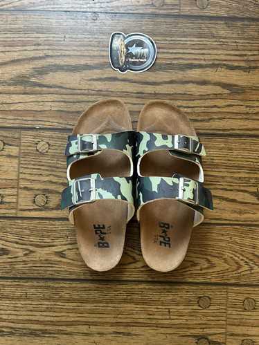 Bape Bape Green Camo Birkenstock Sandals