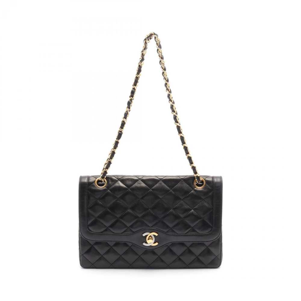 Chanel Double Flap Black Leather Shoulder Bag (Pr… - image 11