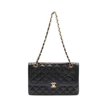 Chanel Double Flap Black Leather Shoulder Bag (Pr… - image 1