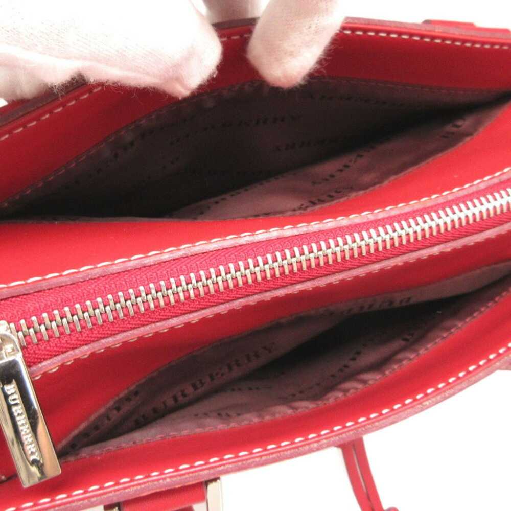 Burberry Nova Check Red Canvas Handbag (Pre-Owned) - image 4