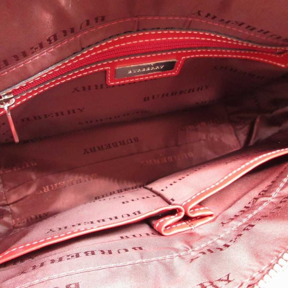 Burberry Nova Check Red Canvas Handbag (Pre-Owned) - image 5