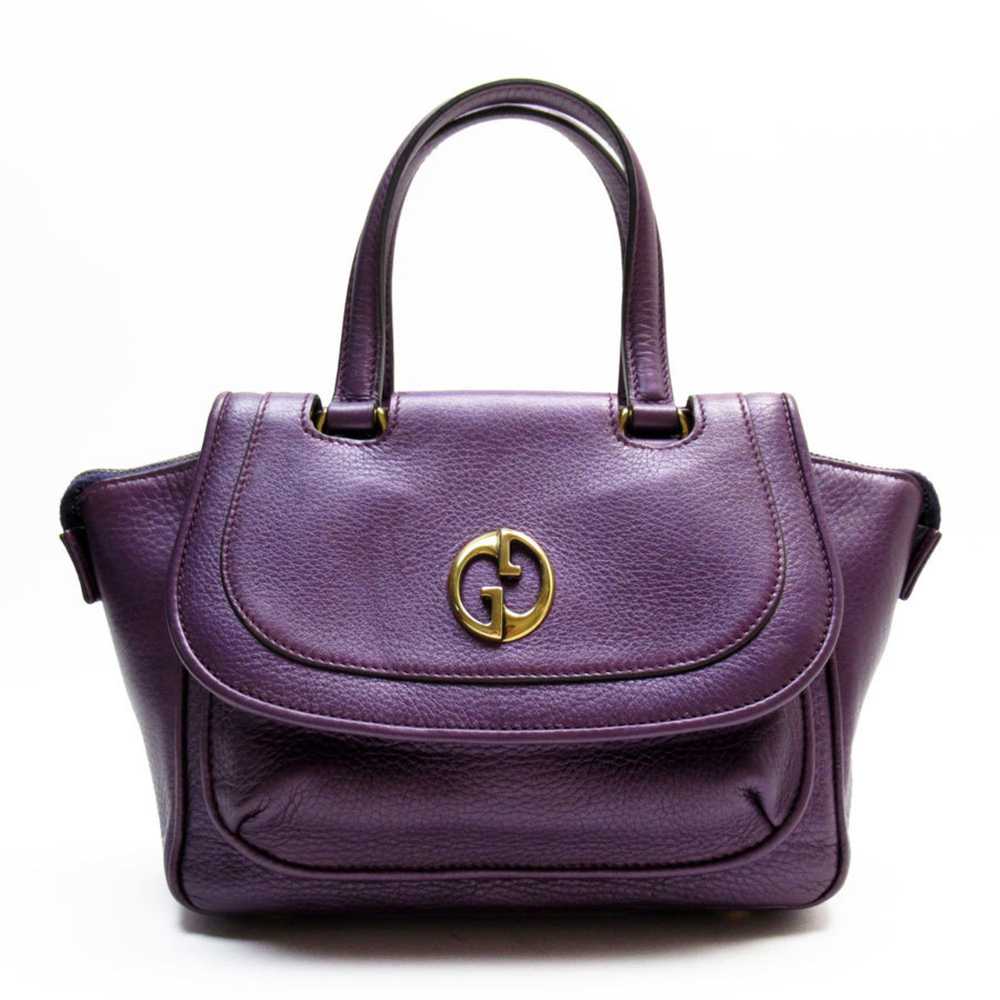 Gucci 1973 Purple Leather Handbag (Pre-Owned) - image 1