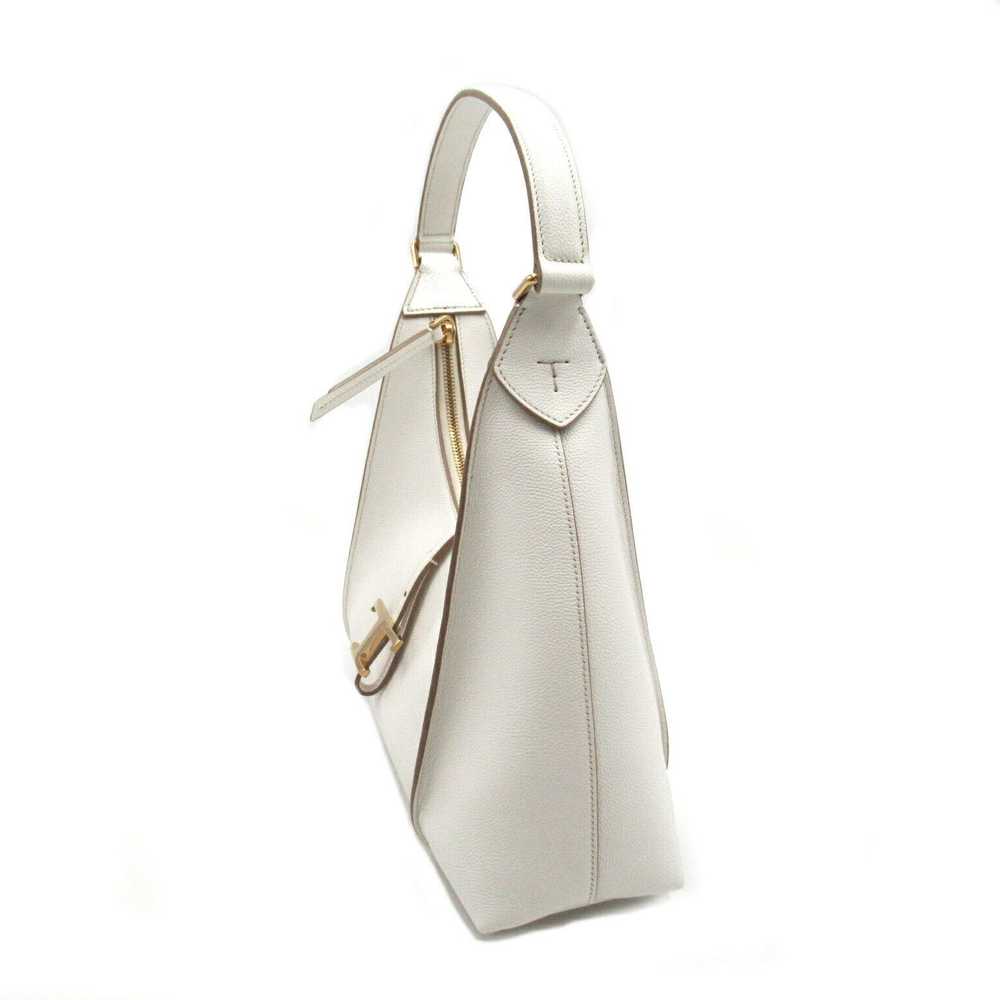 Tod's Tod's Tod's Leather Shoulder Bag White Leat… - image 3