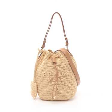 Prada Prada Mini Bucket Bag Basket Handbag Raffia… - image 1